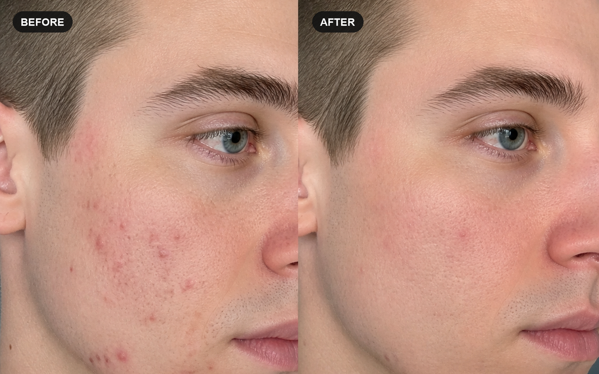 Close-up illustrative before and after comparison for side sleepers